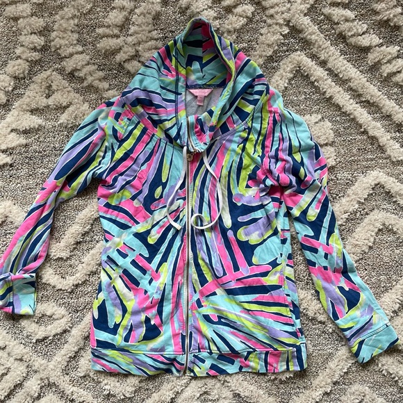 Lilly Pulitzer Indigo Sea Dreamin Angela Zip Up Size XS - Picture 2 of 8